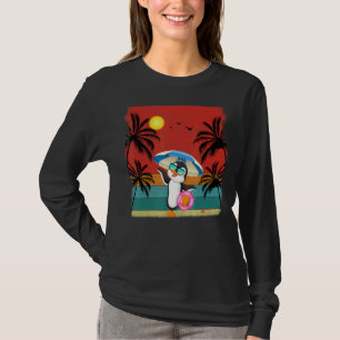 Beach Coconut Tree Retro Graphic Penguin Summer T-Shirt