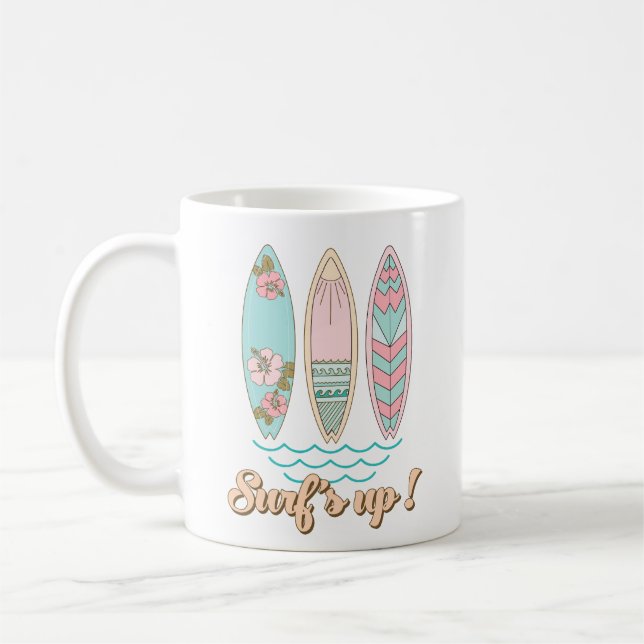 Beach Coffee Mug | Surf's Up Coffee Mug | (Left)
