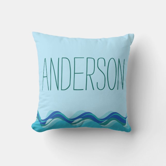 Beach Collection Wave Name Pillow (Front)