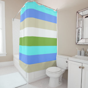 Beach Colour Stripes of Sint Maarten Shower Curtai Curtain