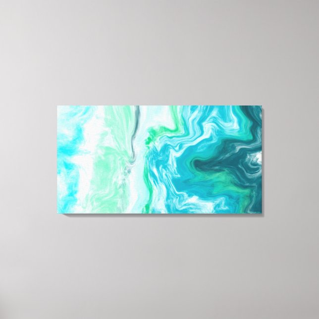 Beach Colours Blue and Turquoise Ocean Waves Canvas Print (Front)