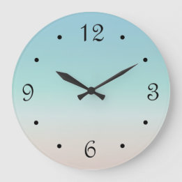 Beach Colours Gradient Minimal Coastal Turquoise Large Clock