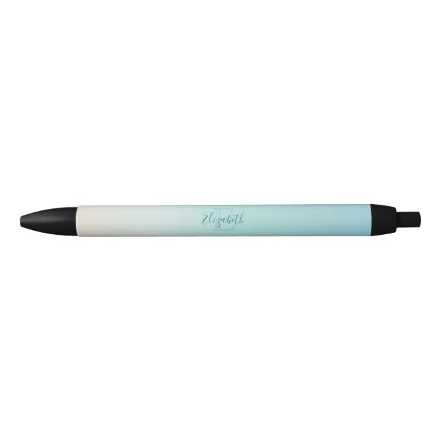 Beach Colours Gradient | Minimal Monogram Black Ink Pen (Front)