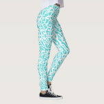 Beach Coral Reef Nautical White Aqua Blue Sea Leggings<br><div class="desc">The pretty beach / ocean-inspired repeating nautical pattern on these leggings looks like an intricately-woven coral reef in white on a beachy - blue background. The elegant coral reef pattern is done in a stencil look. The colour of aqua blue is reminiscent of bright, clear tropical seas. This simple, modern...</div>