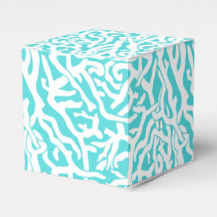 Beach Coral Reef Pattern Nautical White Blue Favour Box