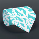 Beach Coral Reef Pattern Nautical White Blue Tie<br><div class="desc">This pretty ocean / beach-inspired repeating nautical pattern looks like an intricately-woven coral reef in white on a beachy - blue background. The elegant coral reef pattern is done in a stencil look. The colour of blue is reminiscent of bright, clear tropical seas. This simple, modern design is perfect for...</div>
