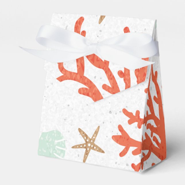 Beach Coral Reef Sea Shell & Starfish Favour Boxes (Front Side)