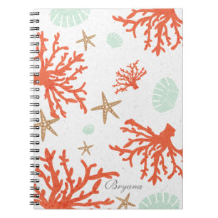 Beach Coral Reef Sea Shell & Starfish Notebook