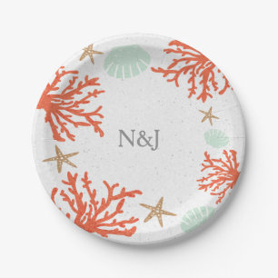 Beach Coral Reef Sea Shell & Starfish Paper Plates