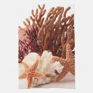 Beach Coral Star Fish Sand Ocea Kitchen Dish Towel