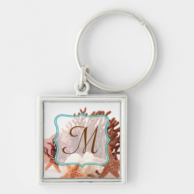 Beach Coral Star Fish Sand Ocean Sand Key Chain (Front)