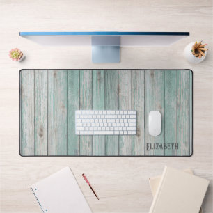 Beach Cottage Wood Personalised Desk Mat