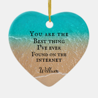 Beach couple photo Valentine Ceramic Tree Decoration