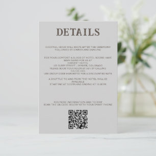 Beach Couple QR Code and Details Enclosure Card