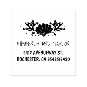 Beach Couple's Wedding Self-inking Stamp