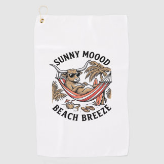 Beach Cow Shirt Vintage Summer Farm Animal Art Golf Towel