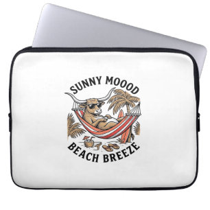 Beach Cow Shirt Vintage Summer Farm Animal Art Laptop Sleeve