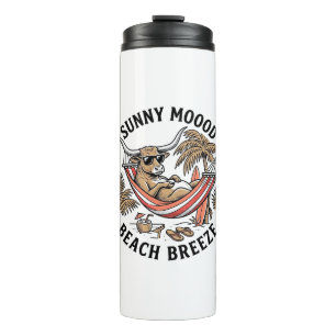 Beach Cow Shirt Vintage Summer Farm Animal Art Thermal Tumbler