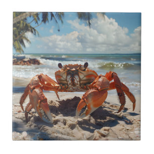 Beach Crab Ceramic Tile