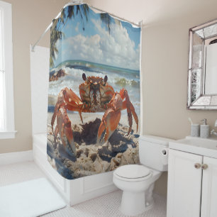 Beach Crab Shower Curtain