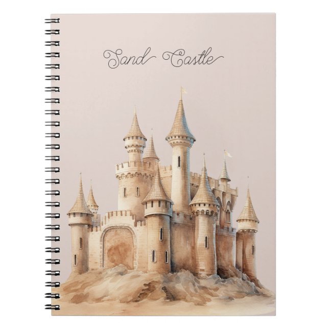 Beach Cream Sand Castle Notebook (Front)