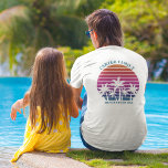 Beach Cruise Custom Family Reunion Pocket Name T-Shirt<br><div class="desc">Cool matching family vacation t-shirts for a dad, mum, sister, and brother to wear on an island cruise. Features beautiful palm trees in front of a pretty pink beach sunset. Perfect custom tees for your summer trip to the sea. Customise with your name on the front and family reunion text...</div>
