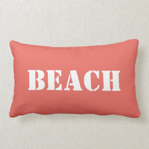 Beach Custom Words Text Ocean Waves  Colour Lumbar Cushion