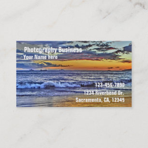 Beach customisable photography business cards