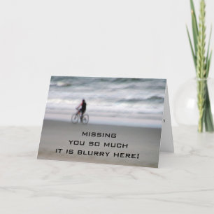 BEACH CYCLER SENDS CHRISTMAS BIRTHDAY WISH HOLIDAY CARD