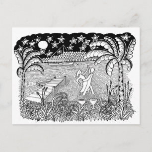 Beach Dancing Style Postcard