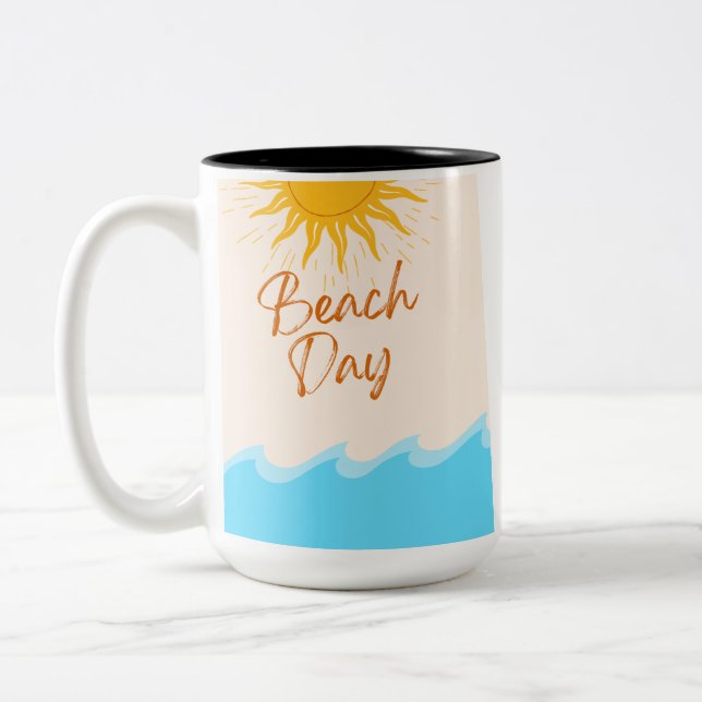 Beach Day Coffee Mug | Summer Sun Mug | Ocean Wave (Left)