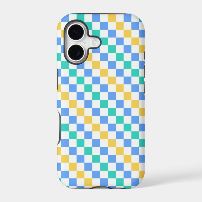 Beach day diagonal checkerboard pattern (Back)