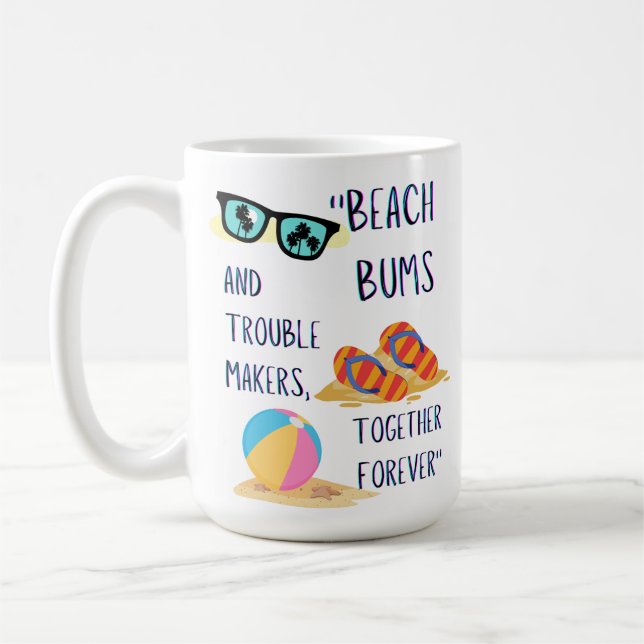 beach day quote coffee mug (Left)