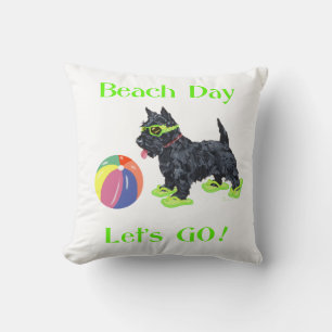 Beach Day Scottie Dog Cushion