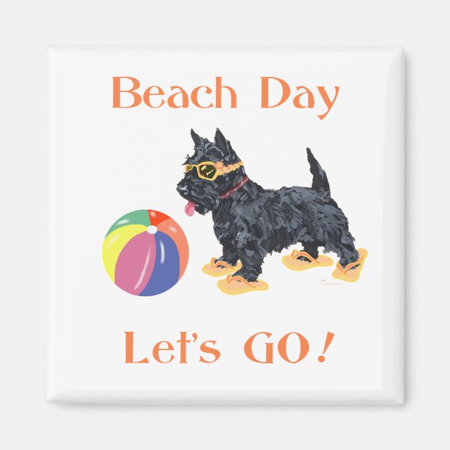Beach Day Scottie Dog Magnet (Front)