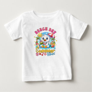 Beach Day Summer Vibes Cute Duck Tropical Vacation Baby T-Shirt