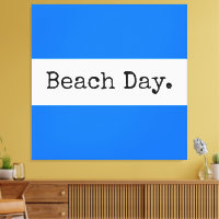 BEACH DAY Wide Bright Blue White Summer Stripes