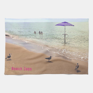 Beach Days, Cape Haze, Birds Watching People Tea Towel