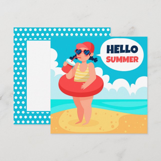 Beach Days Hello Summer Greeting Card (Front/Back)