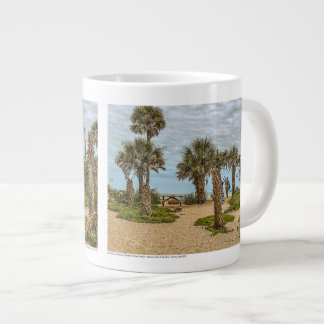 Beach Days, Overcast, Beach Garden Large Coffee Mug
