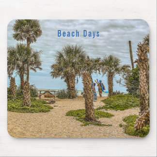 Beach Days, Overcast, Beach Garden Mouse Pad