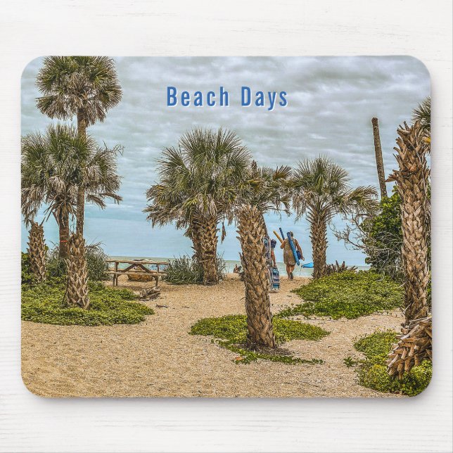 Beach Days, Overcast, Beach Garden Mouse Pad (Front)