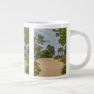 Beach Days, Overcast, Beach Welcome Large Coffee Mug