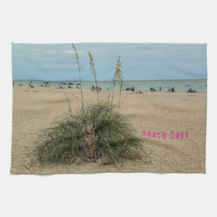 Beach Days, Overcast, Sea Oats Tea Towel