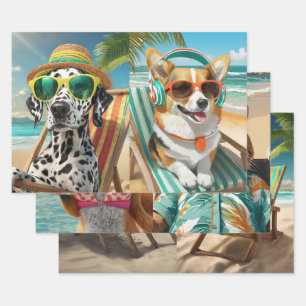 Beach Days, Sunshine & Animal Friends Wrapping Paper Sheet