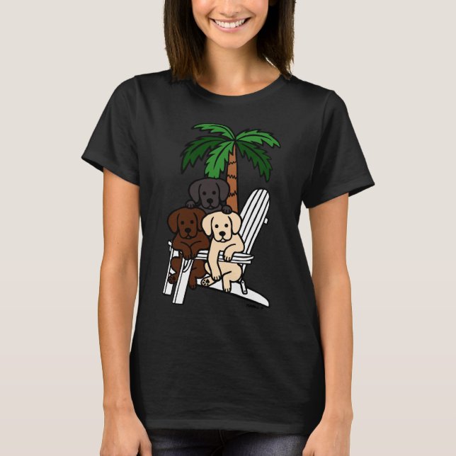 Beach Deck Chair Labradors T-Shirt (Front)