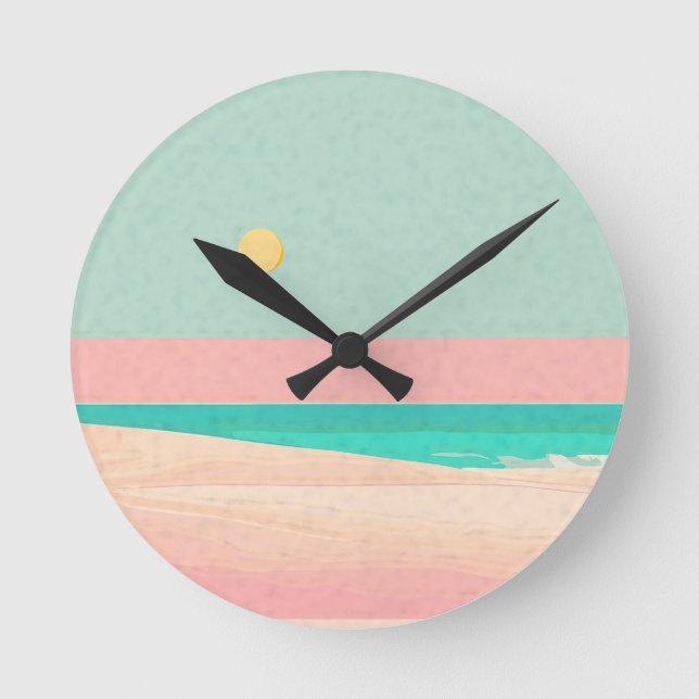 Beach design  round clock (Front)