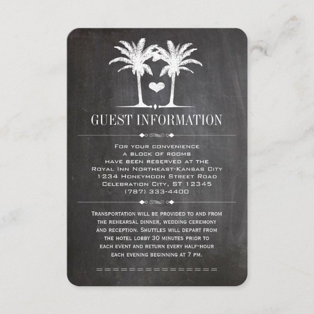 Beach Destination Chalkboard Typography Invite (Front)