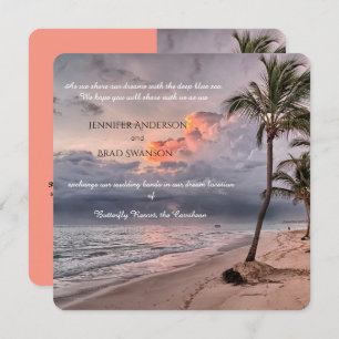 Beach Destination Custom Wedding Invitation