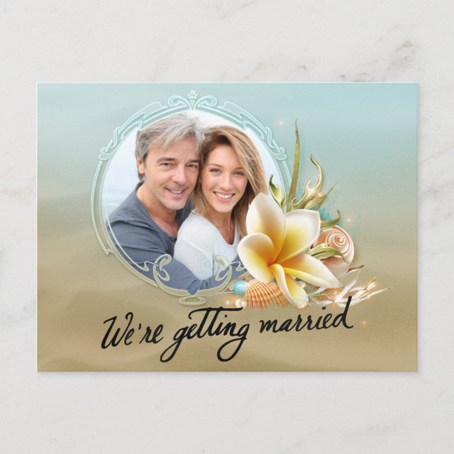 Beach Destination Photo Save the Date Announcement (Front)